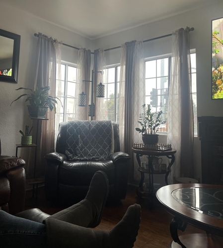 L Shape Heavy Duty Curved Curtain Rods adjust to fit size for 2 corner Windows B - 第 1/13 張圖片
