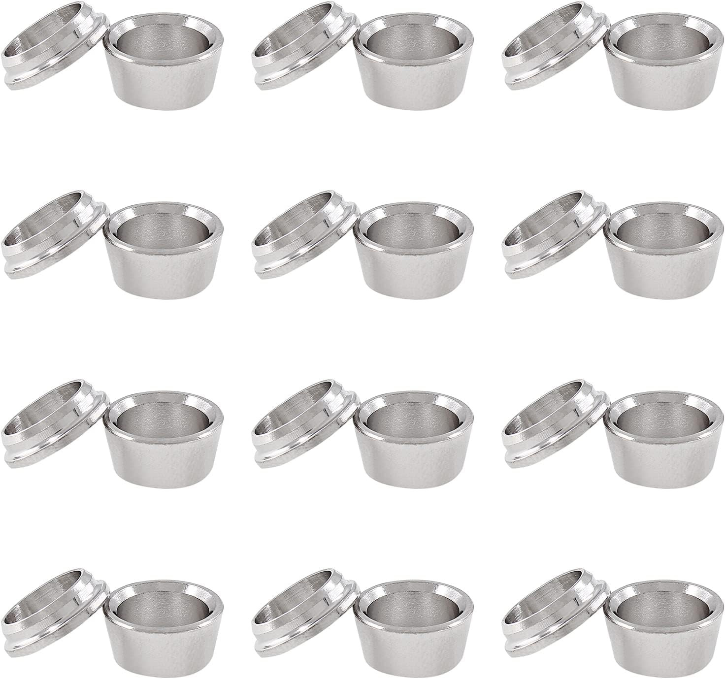 Biaungdo 12 Pairs Compression Fitting Ferrule Sleeve, 304 Stainless Steel 1/4" T