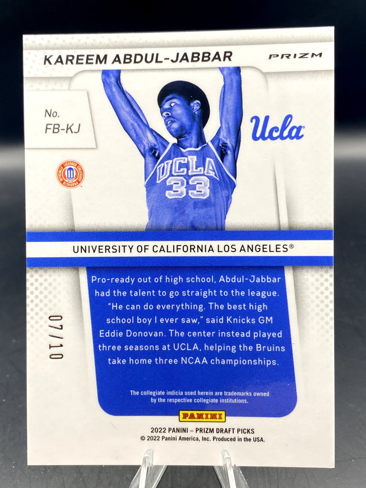KAREEM ABDULJABBAR 7/10 2022 Panini PRIZM Draft Picks GOLD PRIZM