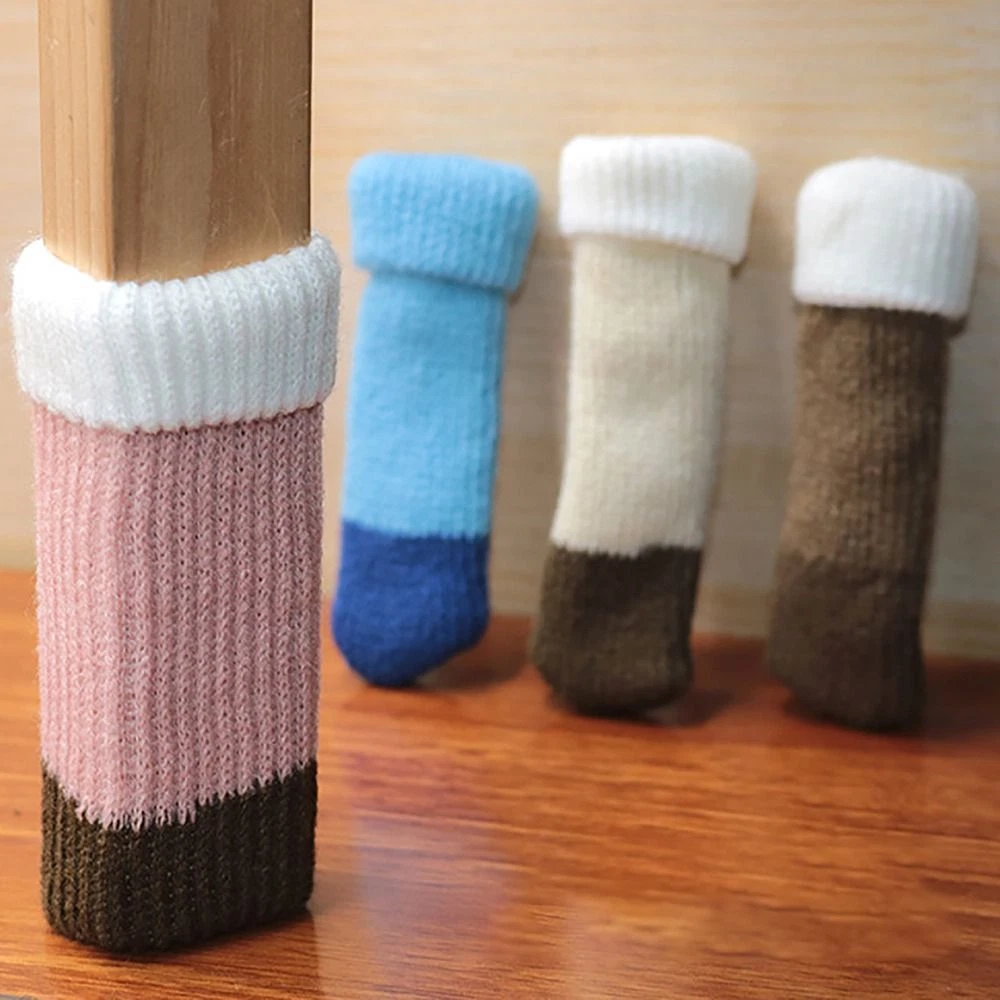 4pcs Non-Slip Table Foot Socks Multicolor Chair Socks Home