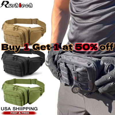 #ad Tactical Waist Fanny Pack Phone Pouch Military Outdoor Camping Hiking Belt Bag $14.87