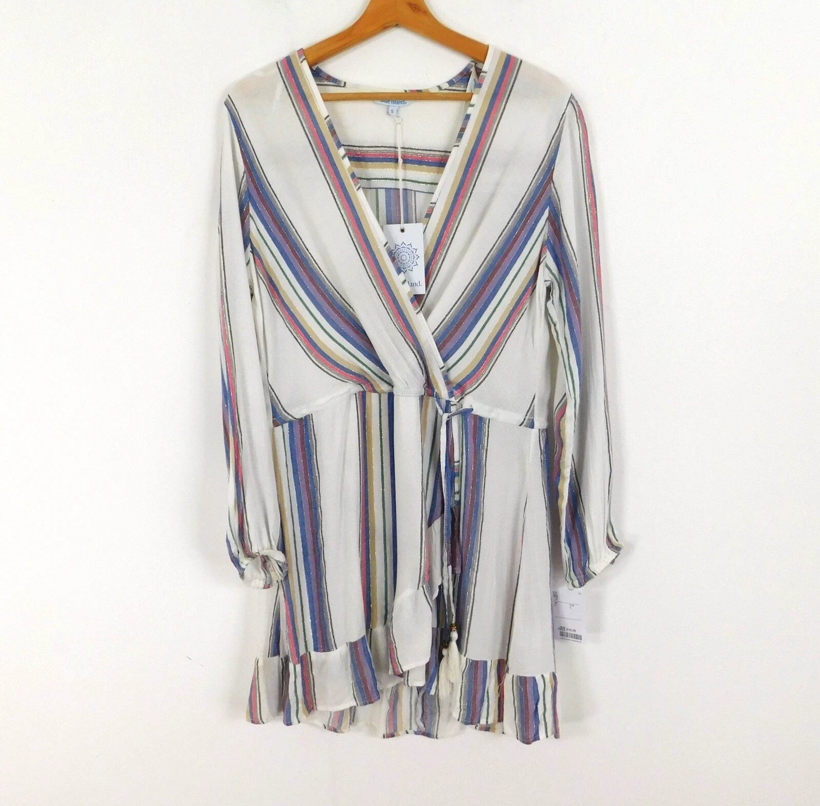 OFF WHITE Abito a righe multicolore Blue Island Off White taglia small nappa nuovo