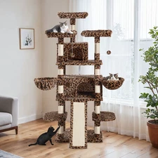 68-Inch Multi-Level Cat Tree Tower for Large Cats/Cat Condo/Cozy Plush Cat Perch