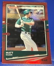2020 Donruss Red Holo #103 Matt Olson Oakland Athletics Baseball MVP MLB ⚾️