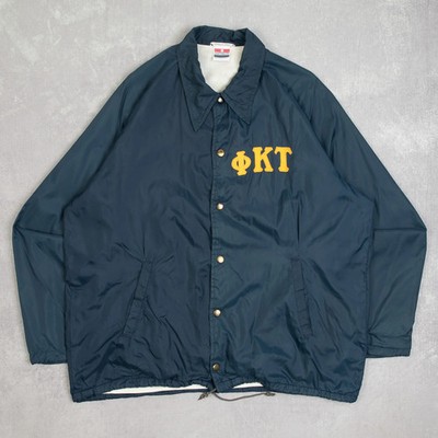 Sportswear Vintage Phi Kappa Tau Coach Jacke Large Herren 80er blau Collegiate