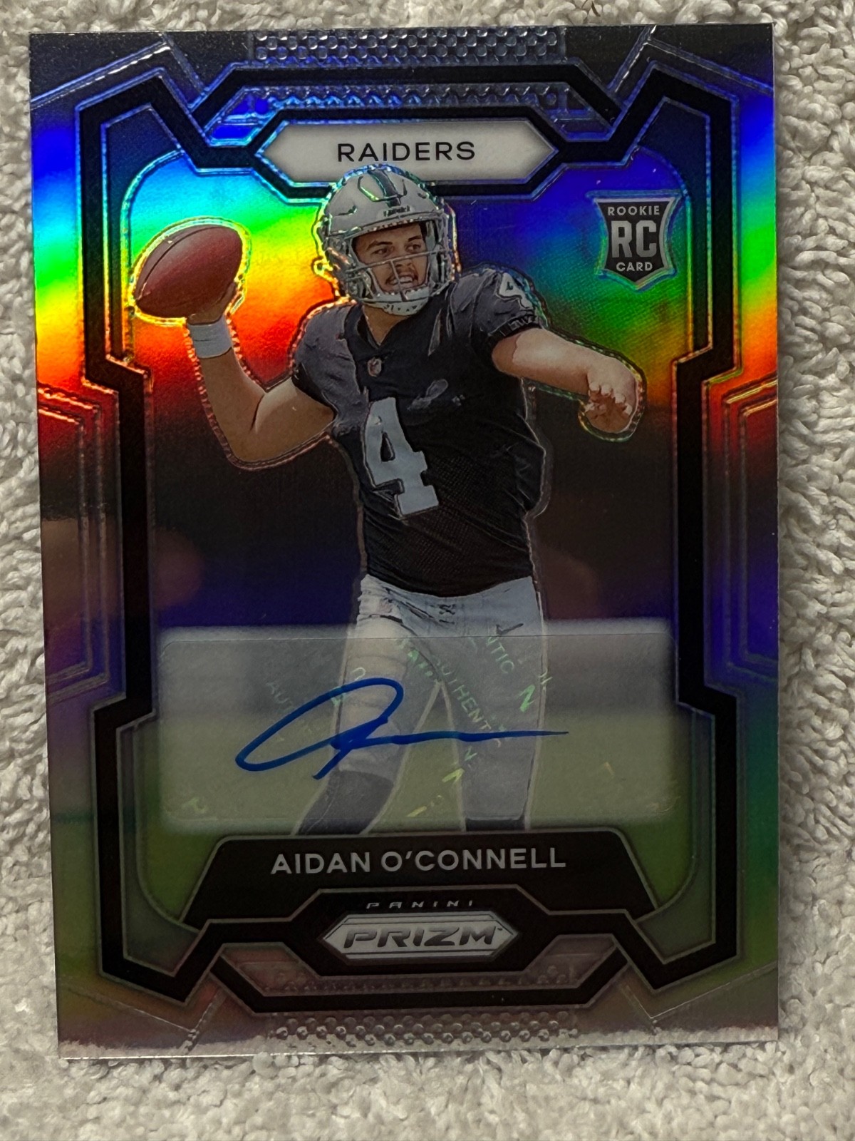 2023 Panini Prizm Rookies Aidan O'Connell Silver Auto #360