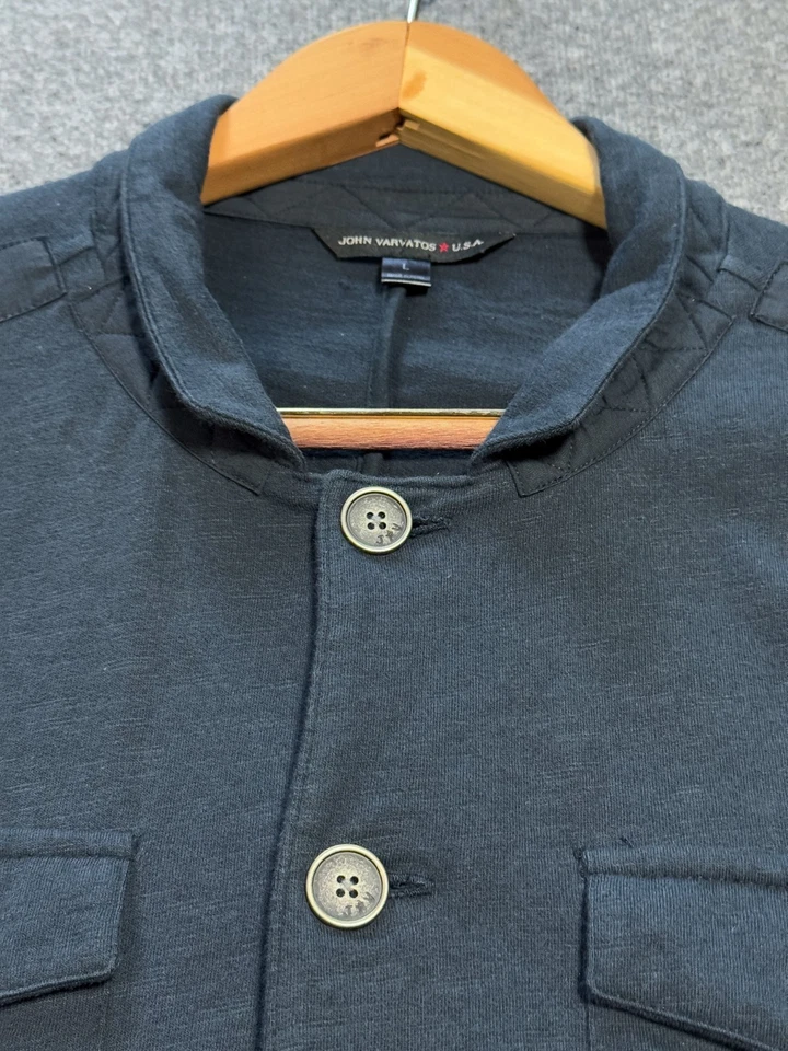 Cárdigan John Varvatos Para Hombre L Botón Frontal Algodón Hecho en Perú Foto 2 de 4