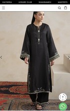 Pakistani designer dress 2pc black medium Pre Owned