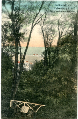 Postcard Falkenberg/Mark near Bad Freienwalde/or view to the station around 1910