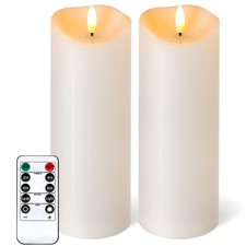 Outdoor Flameless Candles with Remote Timer - Waterproof Realistic Tall Flick
