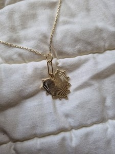 Authentic Golden  Heart Necklace Gold Plated 14k  NWT
