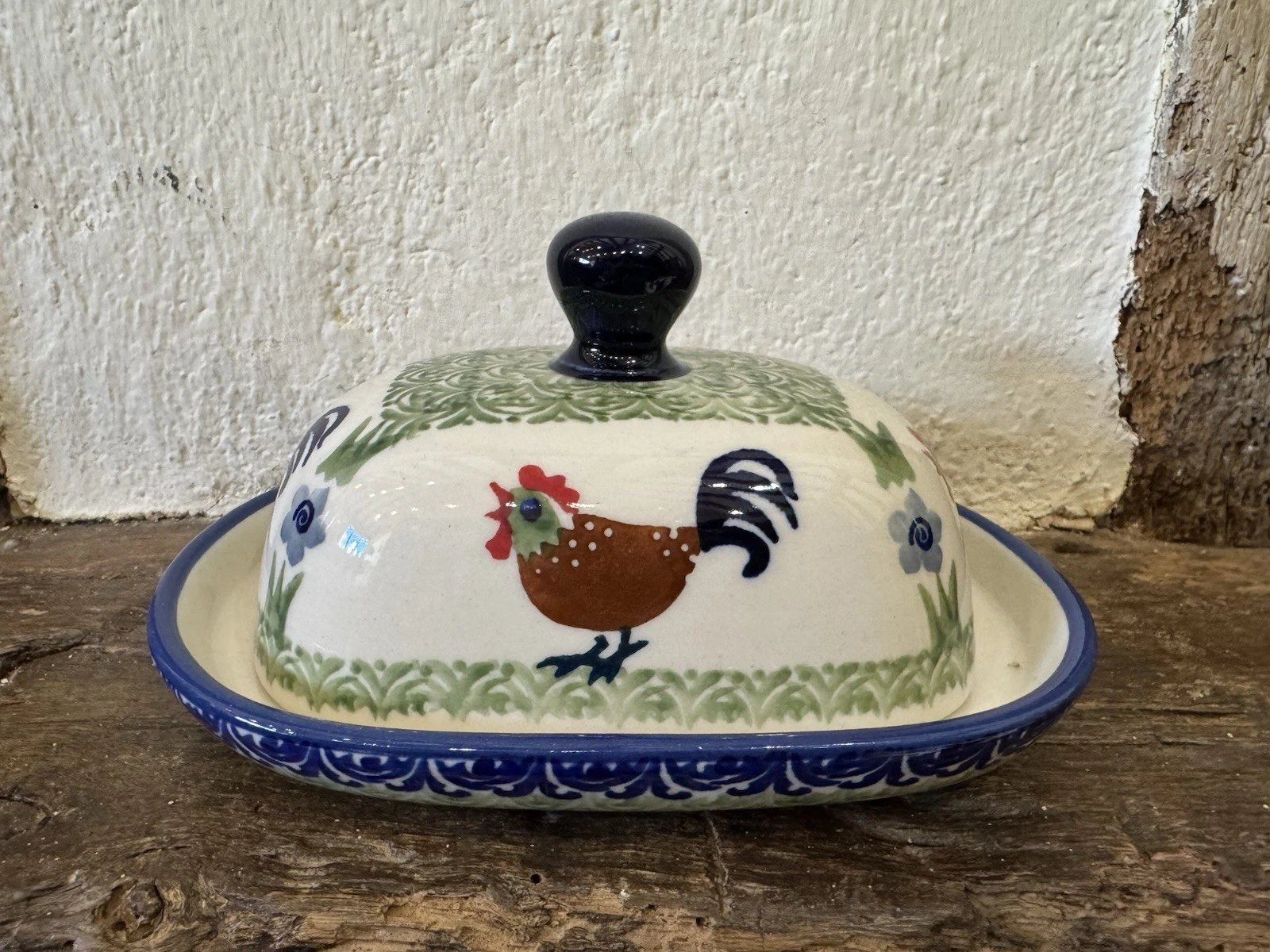 Half Butter Dish Handmade Polish pottery Boleslawiec