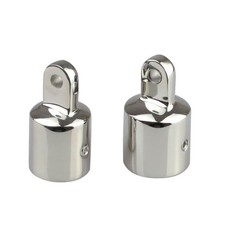 2x Marine Yacht External Eye End Canopy Tube End Cap Bimini Top Fitting Hardware