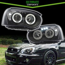 Fits Subaru Impreza 2003-2005 Black Halo Angel Eyes Rings Headlights Projector