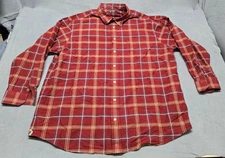 Cremieux Classics Men's 2XB Red Blue White Plaid Check LS Button Down Shirt