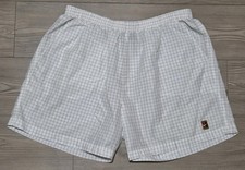 Nike Challenge Court Tennis Shorts Mens XL Grid Agassi White Check