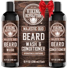 Viking Revolution Beard Wash  Conditioner Kit for Men w/ Argan  Jojoba - 10oz