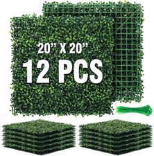 12 Pack 20"x20" Grass Wall Panels Artificial Boxwood Panels for Greenery Wall