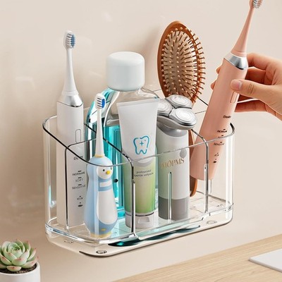 Toothbrush Holders for Bathrooms, 5 Slots Adjustable Divider Tooth Brush and
