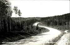 Northwoods Highway~Northern Minnesota near International Falls ~ RPPC real photo