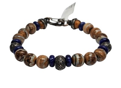 Boots and Denim Sodalite Wooly Mammoth Tooth Men's Bracelet from William Henry