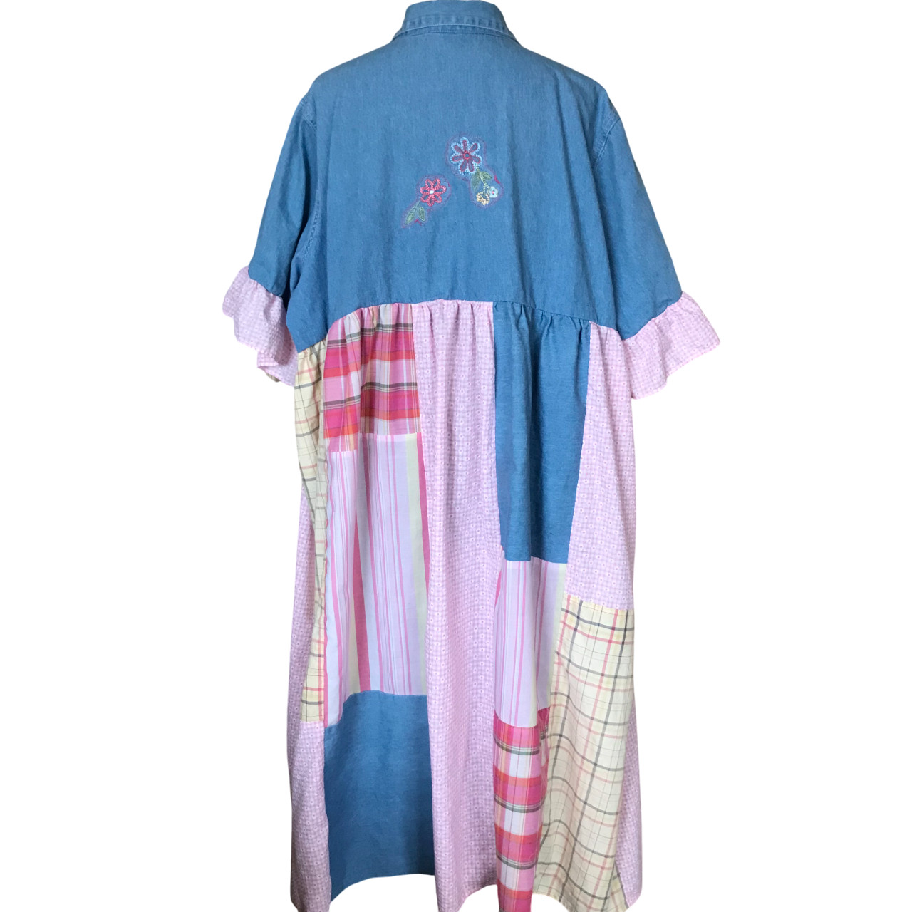 Upcycled Spring Maxi Duster, Handmade Patchwork B… - image 2