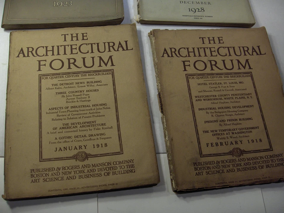 Lot of 6 ARCHITECTURAL FORUM MAGAZINES From 1918, 1923 and 1928 - Image 2 of 4