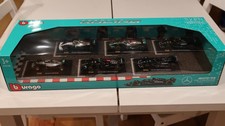 BURAGO F1 MERCEDES 6 CAR SET 1/43 DIECAST ROSEBERG BOTTAS HAMILTON RUSSELL NIB