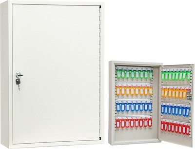 Metal Key Lock Box Wall Mount - 64 Position Organizer for Home & Business