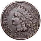 1884 INDIAN CENT VERY FINE FREE USA SHIPPING