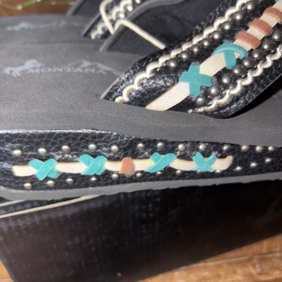 Sandalias Montana West Concho para mujer 6 sandalias de plataforma occidental Foto 3 de 4