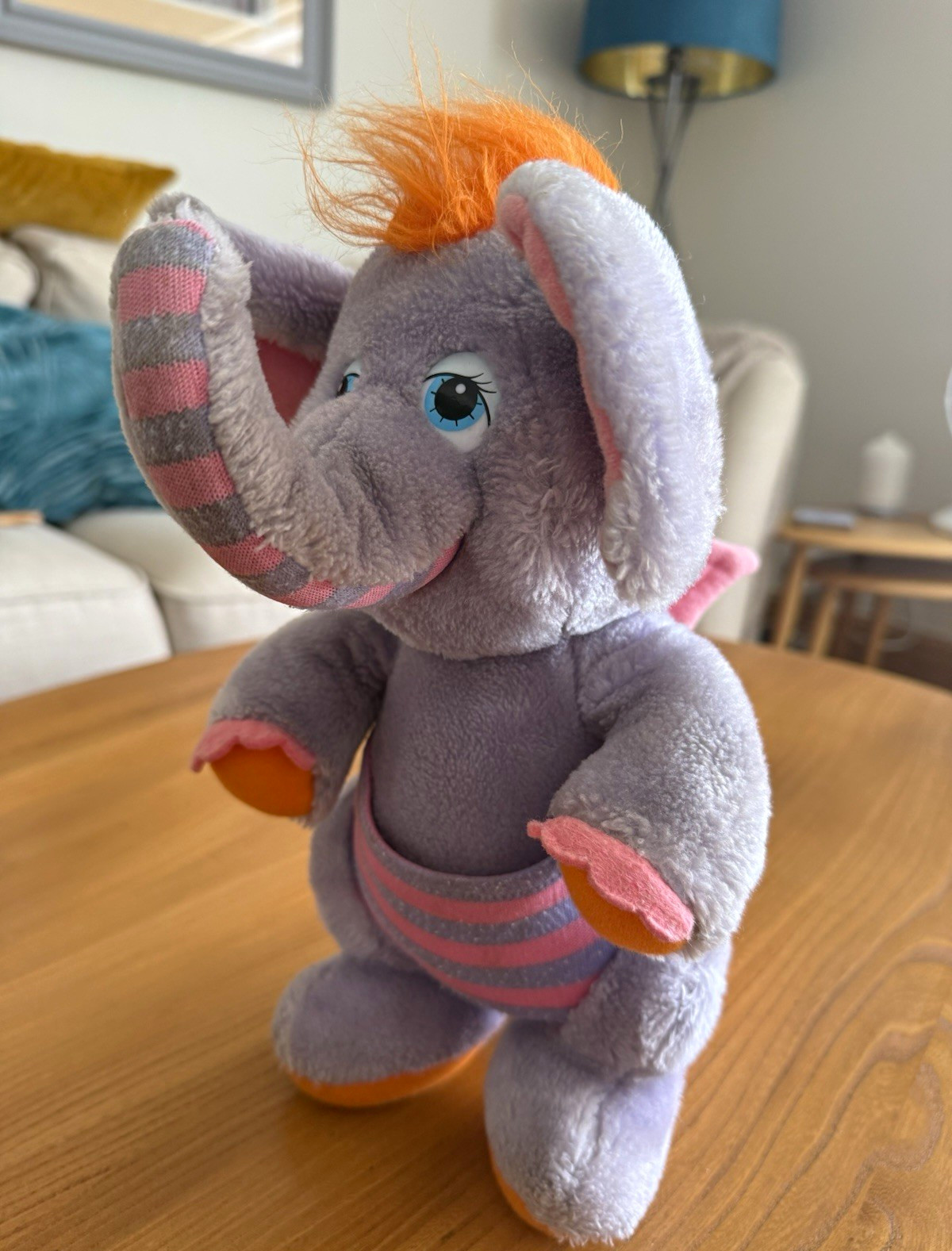 Vintage 1986 Hasbro Disney Wuzzles Eleroo Plush Soft Toy with tush tag