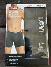 Levi's Men's Boxer Briefs supportive stretch comfort cotton 4 pack Med Navy
