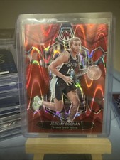 2023-24 Panini Mosaic #35 Jeremy Sochan Red Seismic #/299