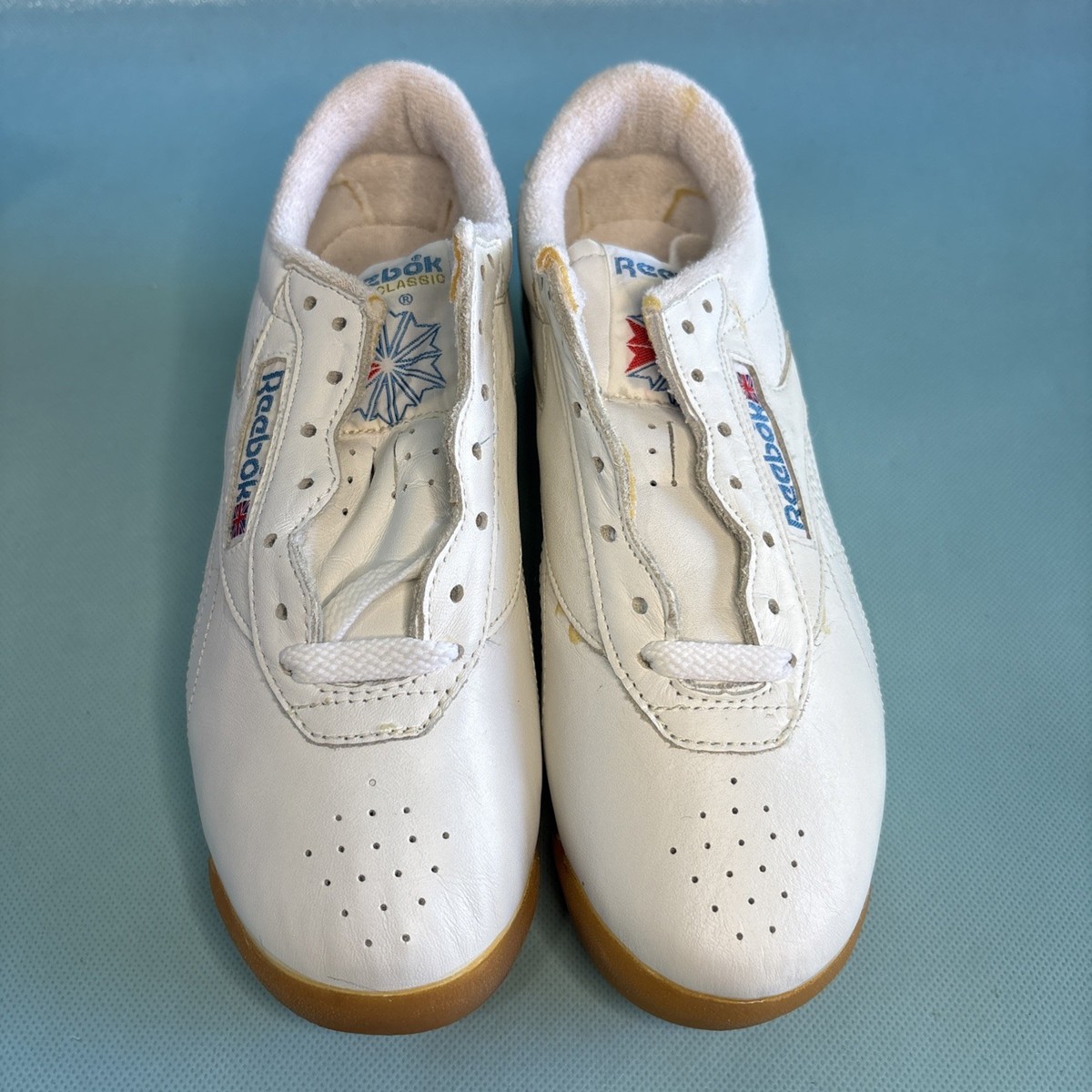 Vintage 80s Reebok Classic Freestyle Low Womens White Shoes Sz 6.5 