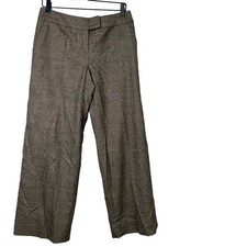 Escada Brown Wool Mid Rise Straight Leg Pants Neutral Casual Corpcore Size 38 M