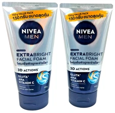 Nivea Men Extra Bright 3D Action Facial Cleanser Foam Oil Control Oily Skin 150g
