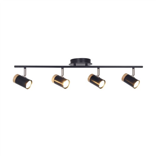 Set of 2 Modern Black 4 Way Spotlights Adjustable Ceiling Down Light Fitting - Picture 3 of 6