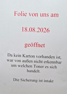 Toner Brother TN 2320 Ohne Karton / Folie am 18.08.26 geöffnet