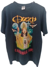 Ozzy Osbourne Ozzfest 2005 Cardinal Sin Tour Shirt Mens Medium Black Anvil tag
