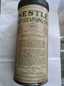 1928 Nestle LeMur" SCALP CLEANSING CREAM No 1 " QUACK BABY MEDICINE to Curl Hair