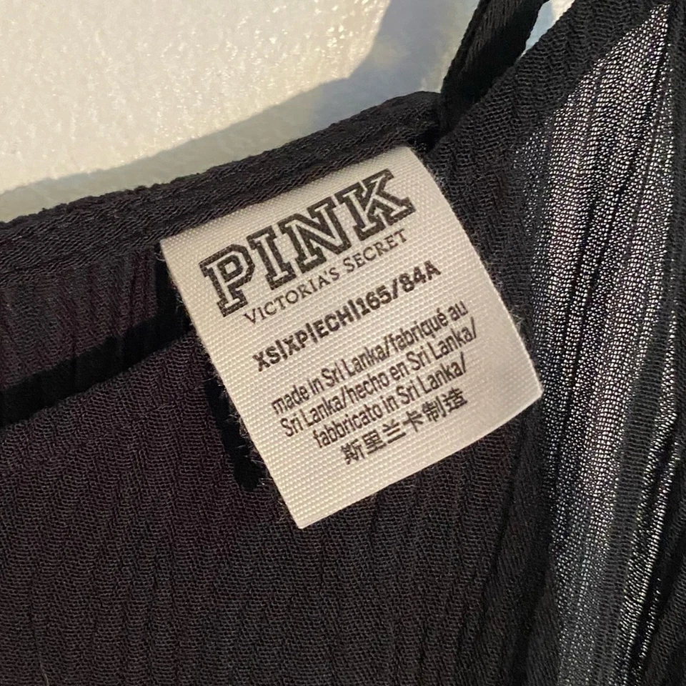 Victoria's Secret розовый черный Nightie бак платье - Изображение 3 из 4