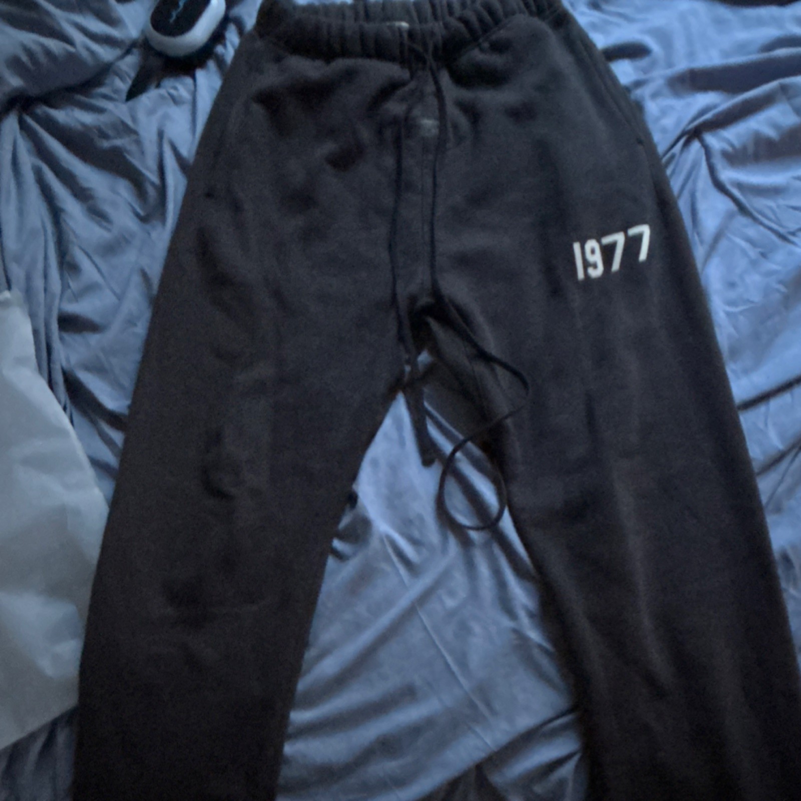 ESSENTIALS Fear of God Men's Black Sweatpants Drawstring Activewear Pants Size L thumbnail 5