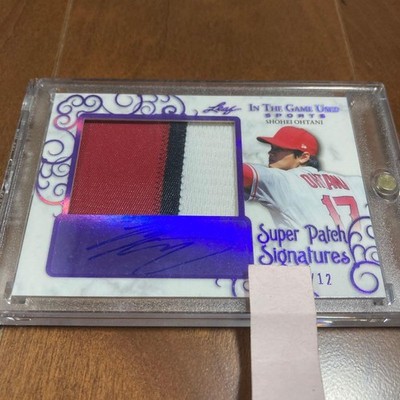 Shohei Ohtani 2018 Leaf ITG Used Super Patch Auto /12 Angels Game Used From JP 