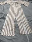 Billabong Brown White Cotton Striped One-Piece Womens Jumpsuit Size Medium — photo 9