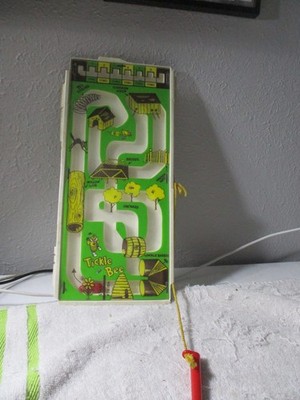 Vintage 1960s Schaper Tickle Bee Game Magnetic Maze Works