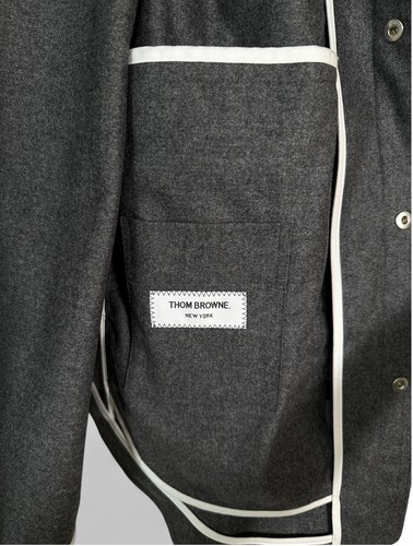 Thom Browne FLANNEL 4-BAR SHIRT JACKET SIZE 3 Exellent Condition - Picture 4 of 14
