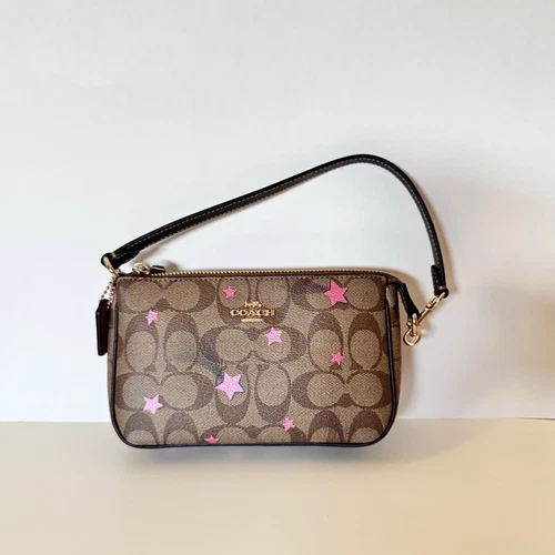 Mini borsa Coach Nolita 19 in tela firmata con stampa stella discoteca