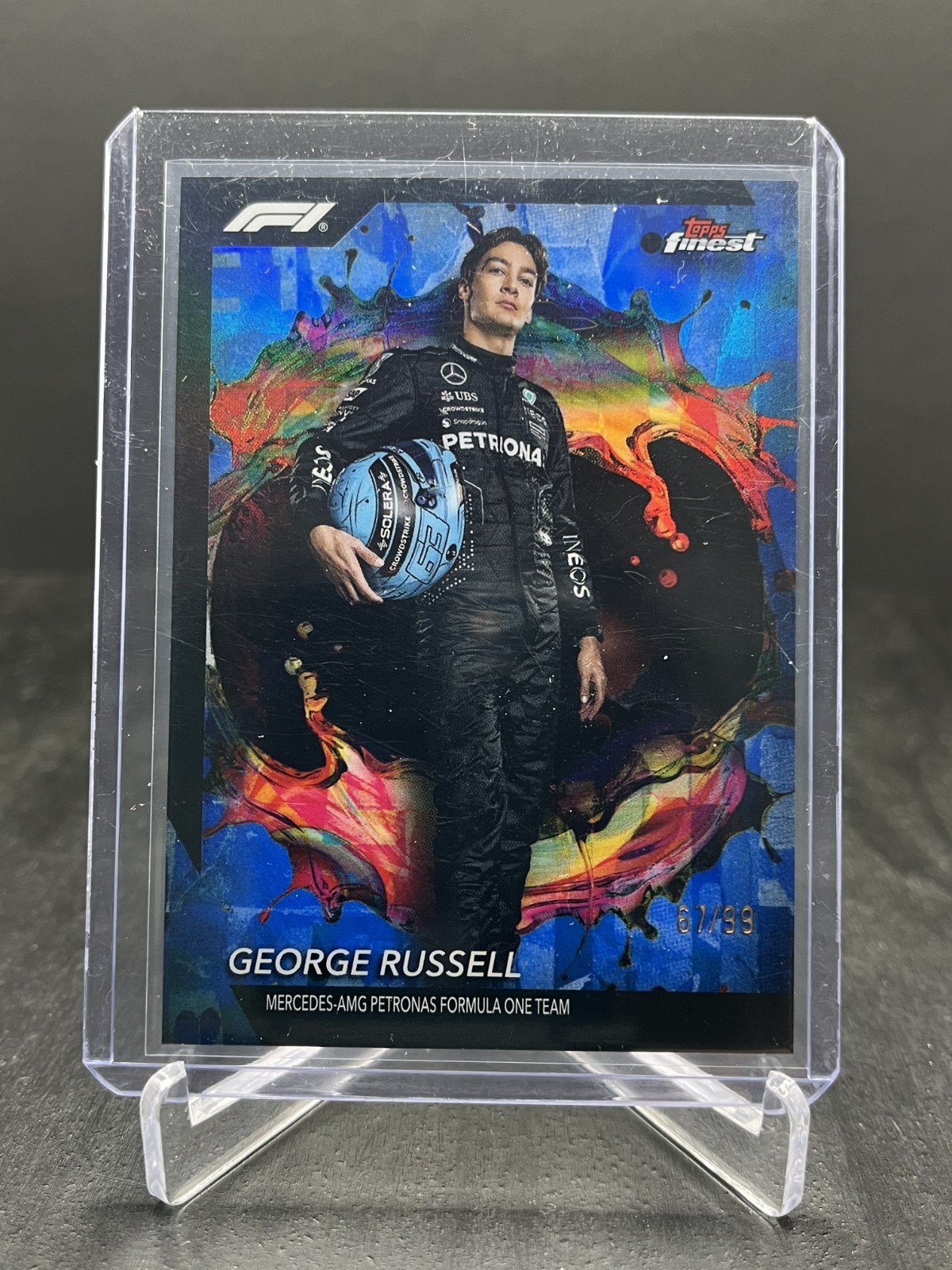 2024 Topps Finest Formula 1 F1 George Russell Rare Blue 67/99 #205