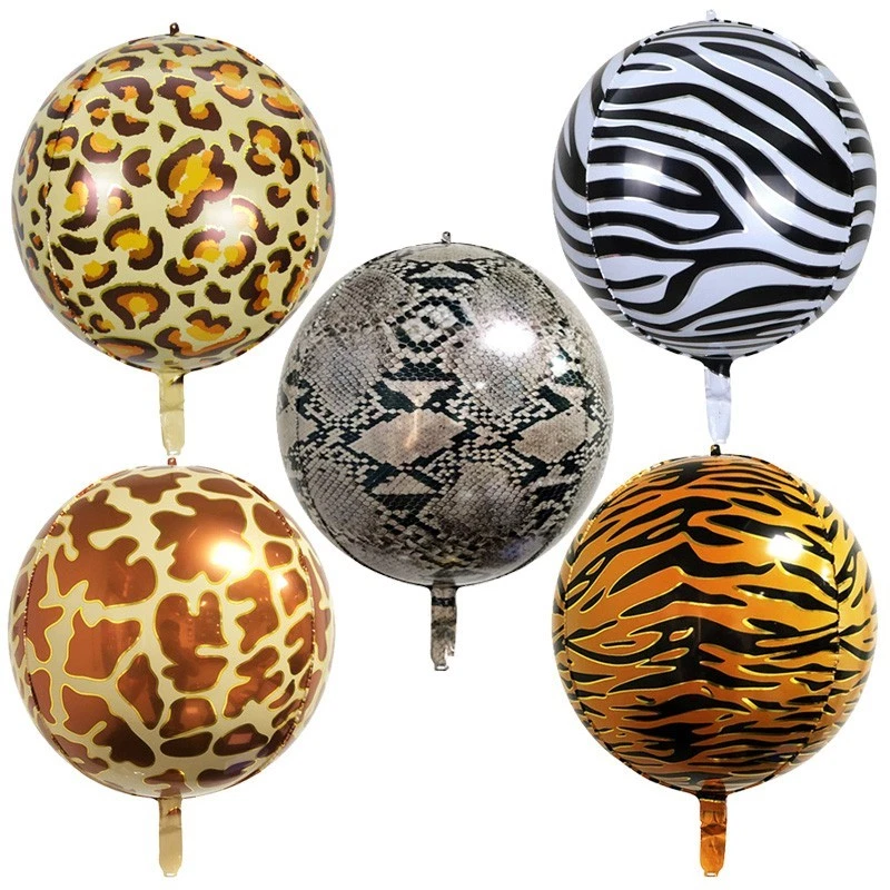 Set Decorazione 5° Compleanno Giungla - Palloncini Animali, Numero 5 Gigante In Foglio, Striscione E Nastri